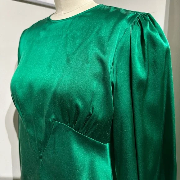 400$ Olivia Von Halle SILK MID-LENGTH DRESS SIZE XS - Picture 6 of 12